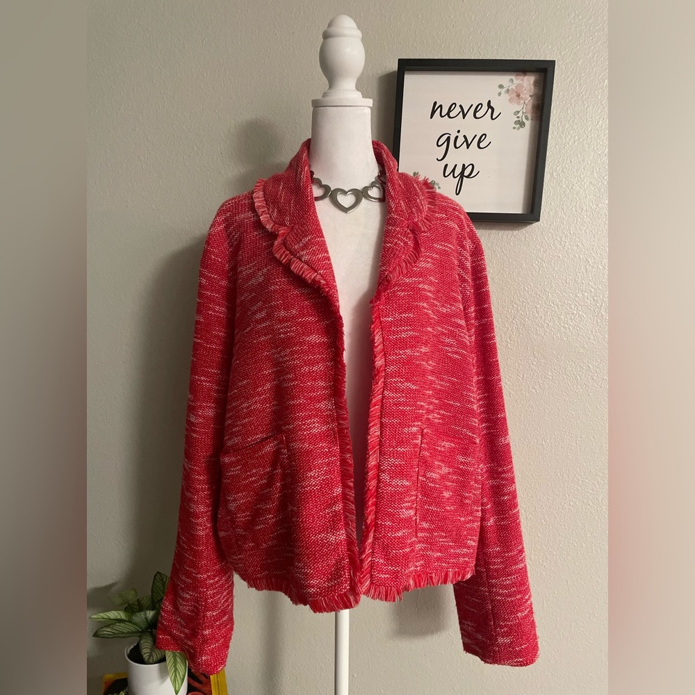 Pre Owned Women’s ELLE Waist Coat Jacket with Fringe & Pockets Size L - Picture 2 of 11